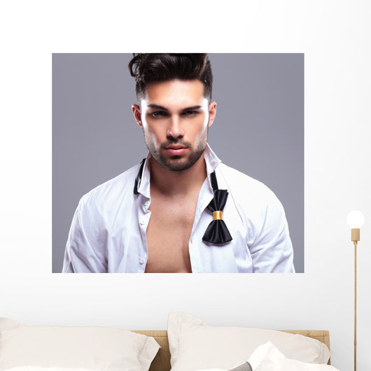 Closeup Attractive Young Man Wall Decal