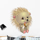 Cartoon Hedgehog with Mushroom Wall Decal