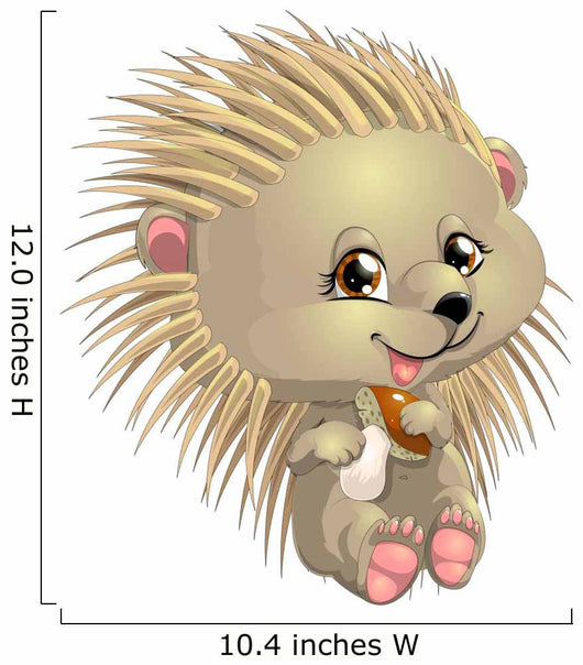 Cartoon Hedgehog with Mushroom Wall Decal