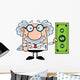 Scientist Showing Dollar Bill Wall Decal
