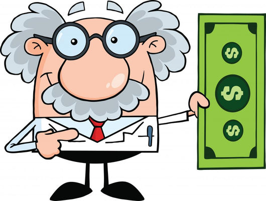 Scientist Showing Dollar Bill Wall Decal