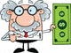 Scientist Showing Dollar Bill Wall Decal