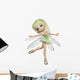 Green CG Dragonfly Ballerina Fairy Wall Decal