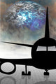 Jet Airplane with Planet Wall Decal