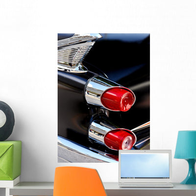 Classic Car Rear Lights Wall Decal shown on a wall