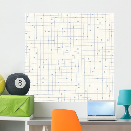 Seamless Lines and Dots Pattern Wall Decal