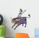 Happy Cowboy Riding Bull Wall Decal