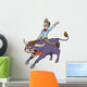Happy Cowboy Riding Bull Wall Decal