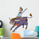 Happy Cowboy Riding Bull Wall Decal