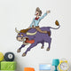 Happy Cowboy Riding Bull Wall Decal