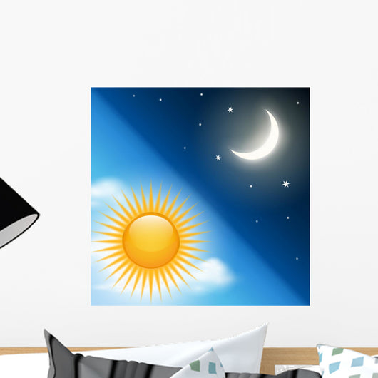 With Vector Day Night Wall Decal