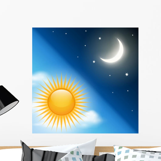 With Vector Day Night Wall Decal