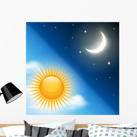 With Vector Day Night Wall Decal