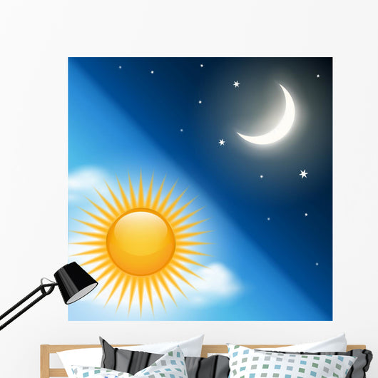 With Vector Day Night Wall Decal