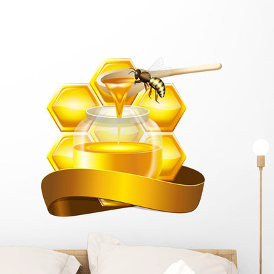 Honeycomb Wall Decal shown on a wall