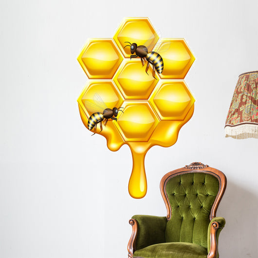 Honeycomb & Bee Wall Thermometer