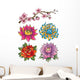 Tattoo Flower Set Wall Decal