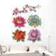 Tattoo Flower Set Wall Decal