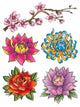 Tattoo Flower Set Wall Decal