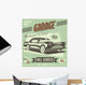 Green Retro Car Service Sign Wall Decal