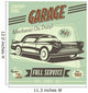 Green Retro Car Service Sign Wall Decal