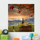 White Wine with Barrel and Hillside Landscape Wall Decal