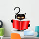 Black Cat Cartoon Back Wall Decal
