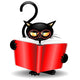 Black Cat Cartoon Back Wall Decal
