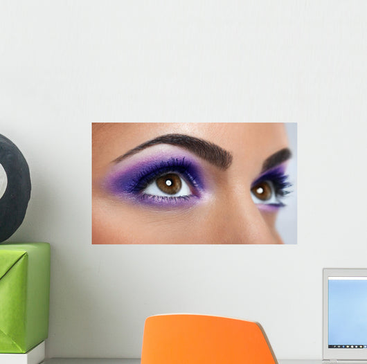 Eyes with Purple Makeup Wall Decal