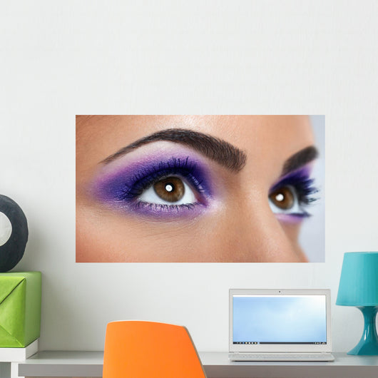 Eyes with Purple Makeup Wall Decal