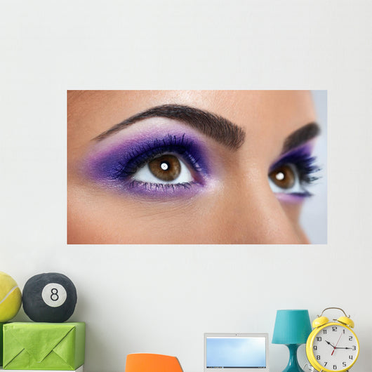 Eyes with Purple Makeup Wall Decal