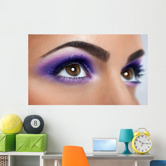 Eyes with Purple Makeup Wall Decal