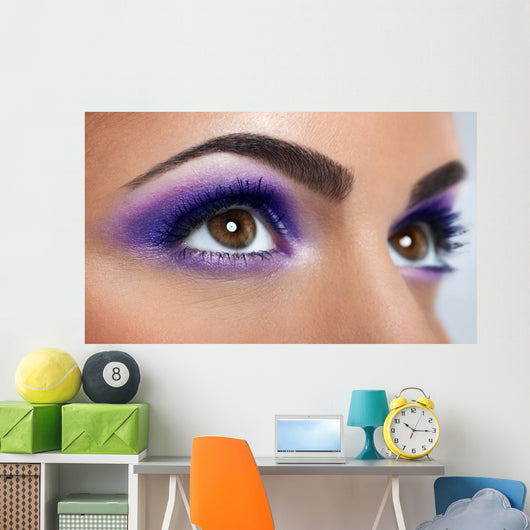 Eyes with Purple Makeup Wall Decal