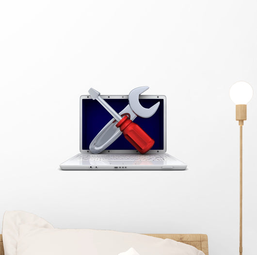 Laptop and Repair Wall Decal