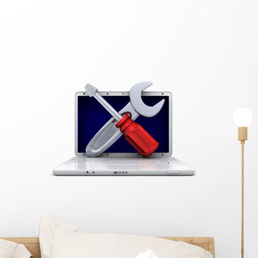 Laptop and Repair Wall Decal