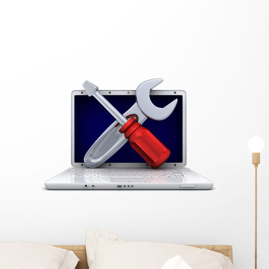 Laptop and Repair Wall Decal