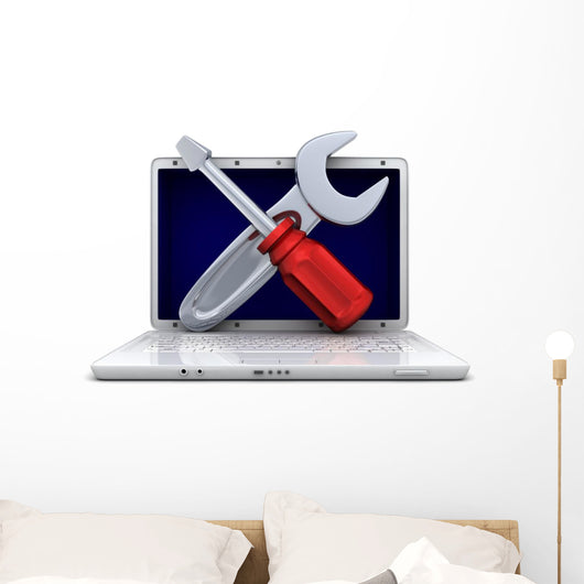 Laptop and Repair Wall Decal
