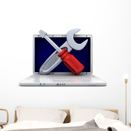 Laptop and Repair Wall Decal