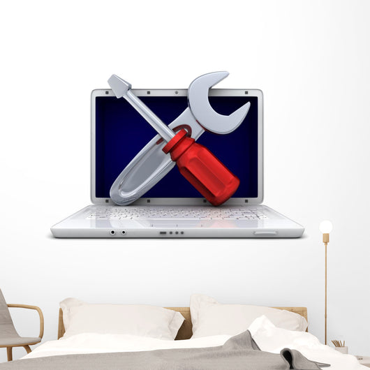 Laptop and Repair Wall Decal