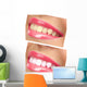 Women Smile with Teeth - Pink Lipstick Wall Decal