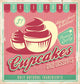 Cupcakes Vintage Poster Design Wall Decal