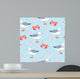 Seamless Crab, Sea Gull, & Shells Wall Decal