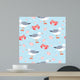 Seamless Crab, Sea Gull, & Shells Wall Decal
