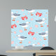 Seamless Crab, Sea Gull, & Shells Wall Decal