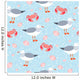 Seamless Crab, Sea Gull, & Shells Wall Decal