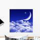 New Moon and Stars Wall Decal