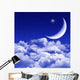 New Moon and Stars Wall Decal