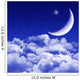 New Moon and Stars Wall Decal