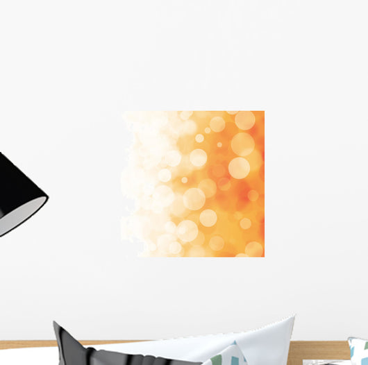 White Bokeh Orange Wall Decal