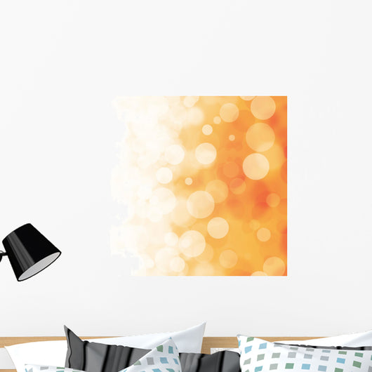 White Bokeh Orange Wall Decal